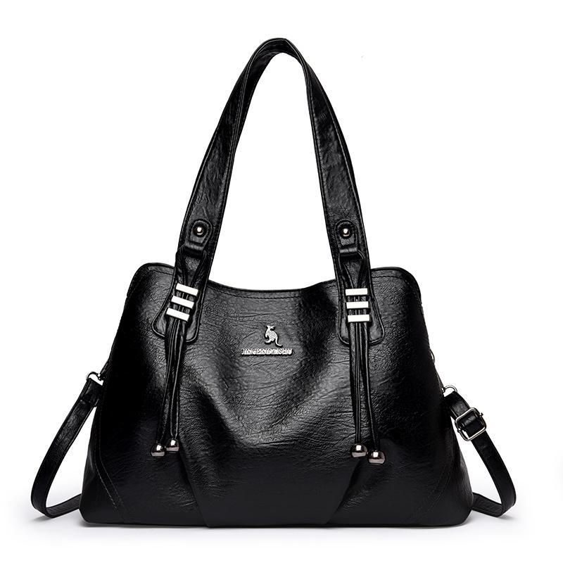 Women's Soft Leather Bag Solid Color Tote Bag Mother Bag Crossbody Bag