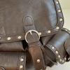 Studded Leather Backpack Women's Fashionable Vintage Style Bag with Adjustable Straps and Multiple Pockets