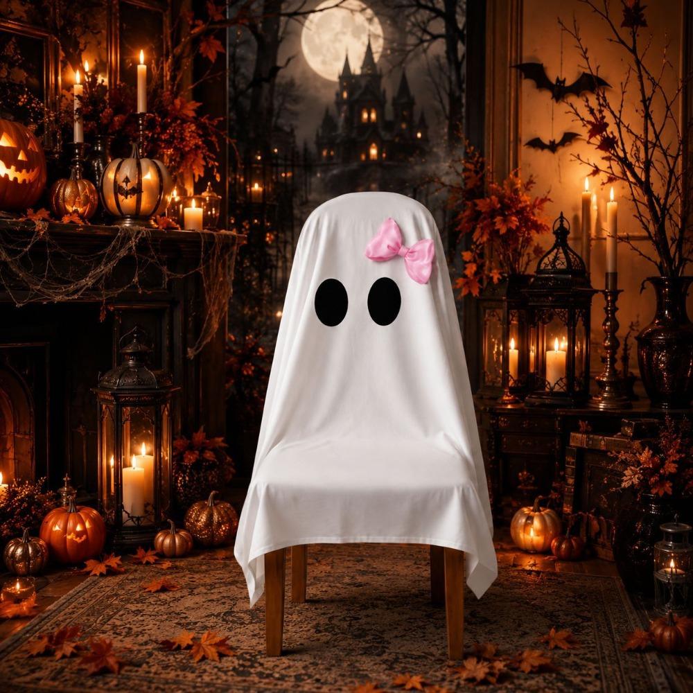 Pumpkin Halloween Dinner Chair Seat Cover Skull Pattern Festival Table Decor Home Decoration