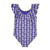 Biba Girls Geometric Frill One Piece Swimsuit