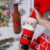 Knitted Santa & Snowman Wine Bottle Covers - Christmas Party Decor