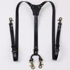 Top Layer Cowhide Men's Suspenders with Anti-Drop Hook Buckle