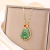 Popular European and American hip-hop style Buddha pendant jewelry female, synthetic zircon exquisite personalized portrait necklace
