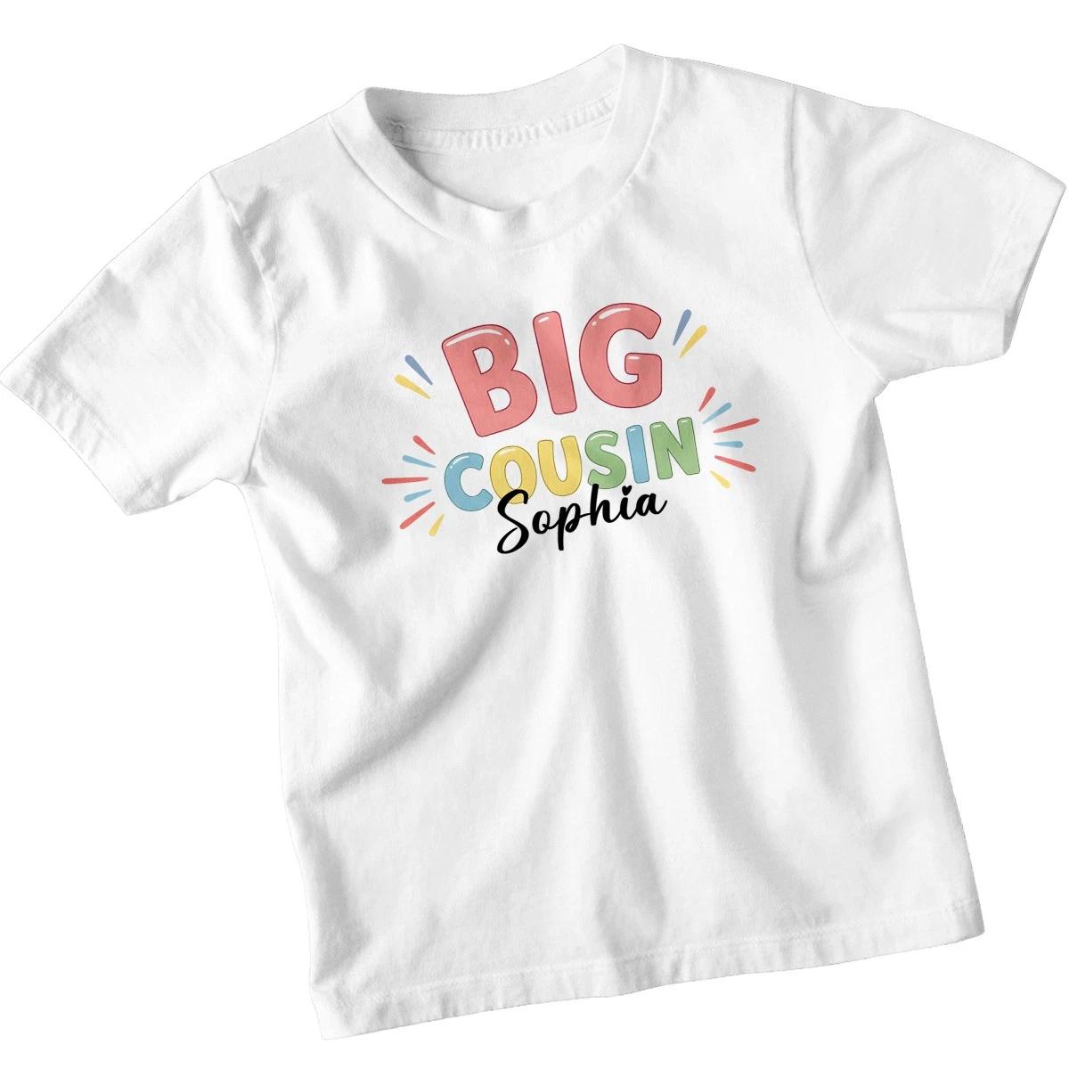 Personalised Big Cousin Sophia Family Kids T-Shirt Custom Boys Girls Tee 100