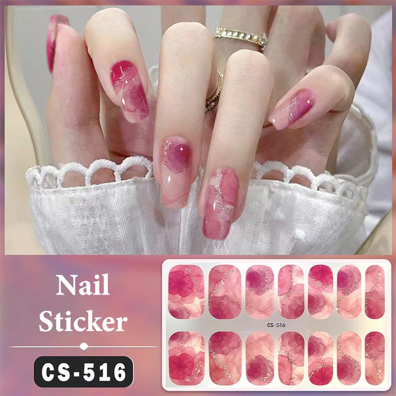 Bez lampy do utwardzania Wodoodporne naklejki na paznokcie Pełne krycie Naklejki na paznokcie Mocne i niełatwe do odpadnięcia 14 paznokci/zestaw Wielokolorowe plastry na paznokcie