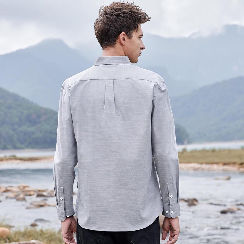 JEEP Men's 100% Cotton Business Casual Long Sleeve Shirt