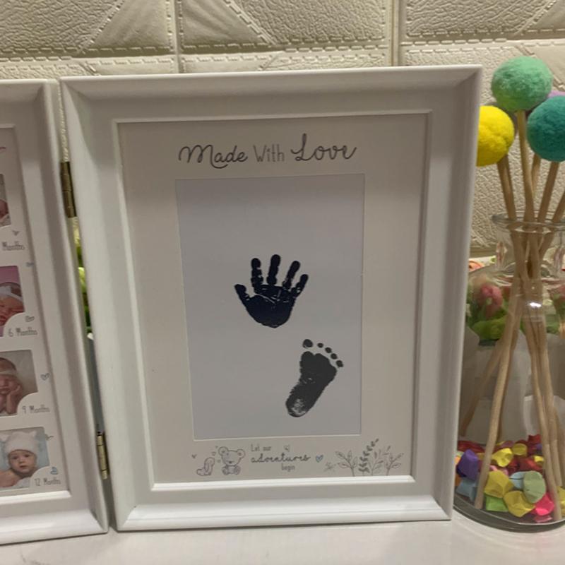 Book Style Baby Weekly Kids 12 Months Growing Handprints Footprints Photo Frame For Kids Good Gift Nice Decor Safe Use