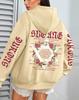 Women's Autumn Loose Fit Fleece Hoodie with Art Print and Pockets