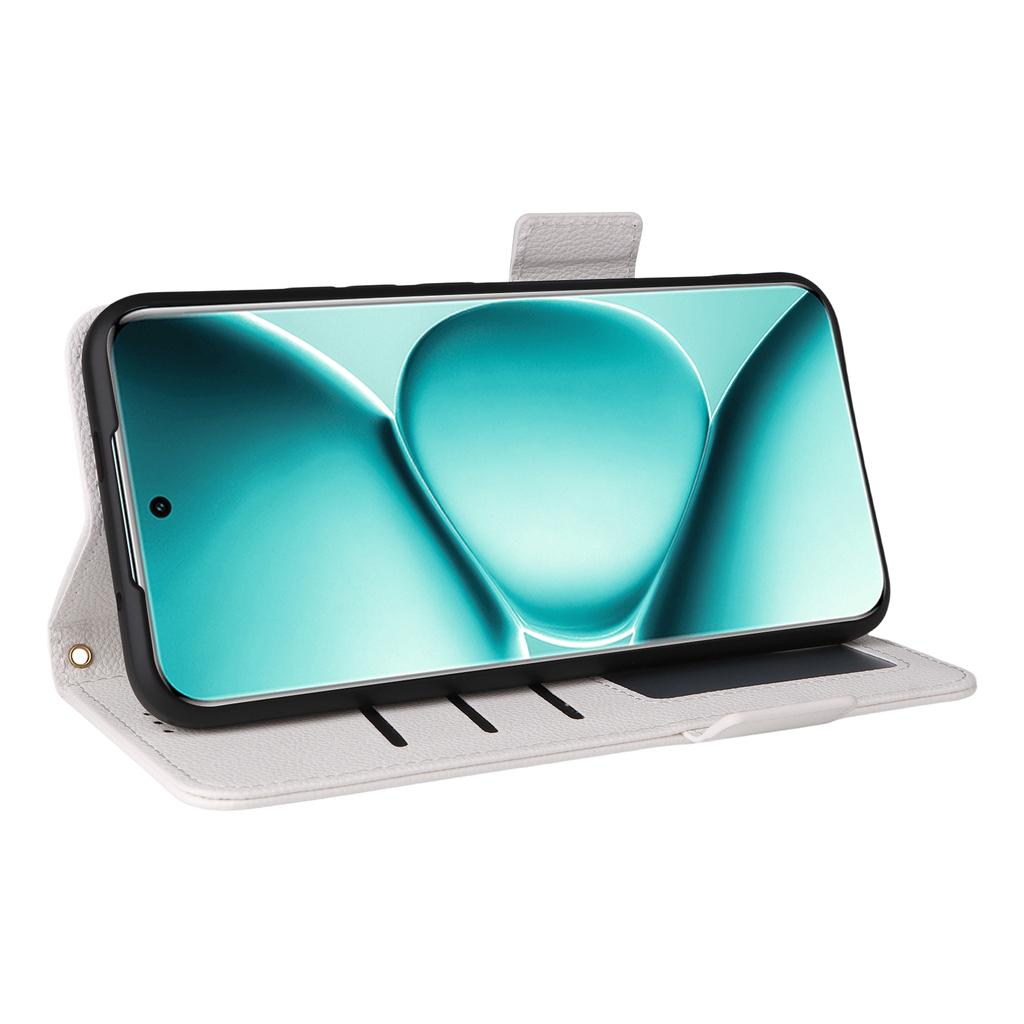 Dla Xiaomi Poco M8 Pro 5G/Redmi Note 15 Pro+ 5G (Światowy) Etui Portfel ze Skóry z Teksturą Litchi z Paskiem na Nadgarstek