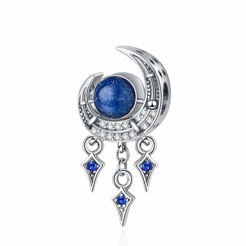 Fine Blue Starry Sky Series Astronaut Star & Crescent Moon Mysterious Alien Sun Fit Original Bracelet Diy Jewelry Gifts