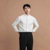 Mens Stand Collar Non Iron Slim Fit Long Sleeve Cool Casual Shirt