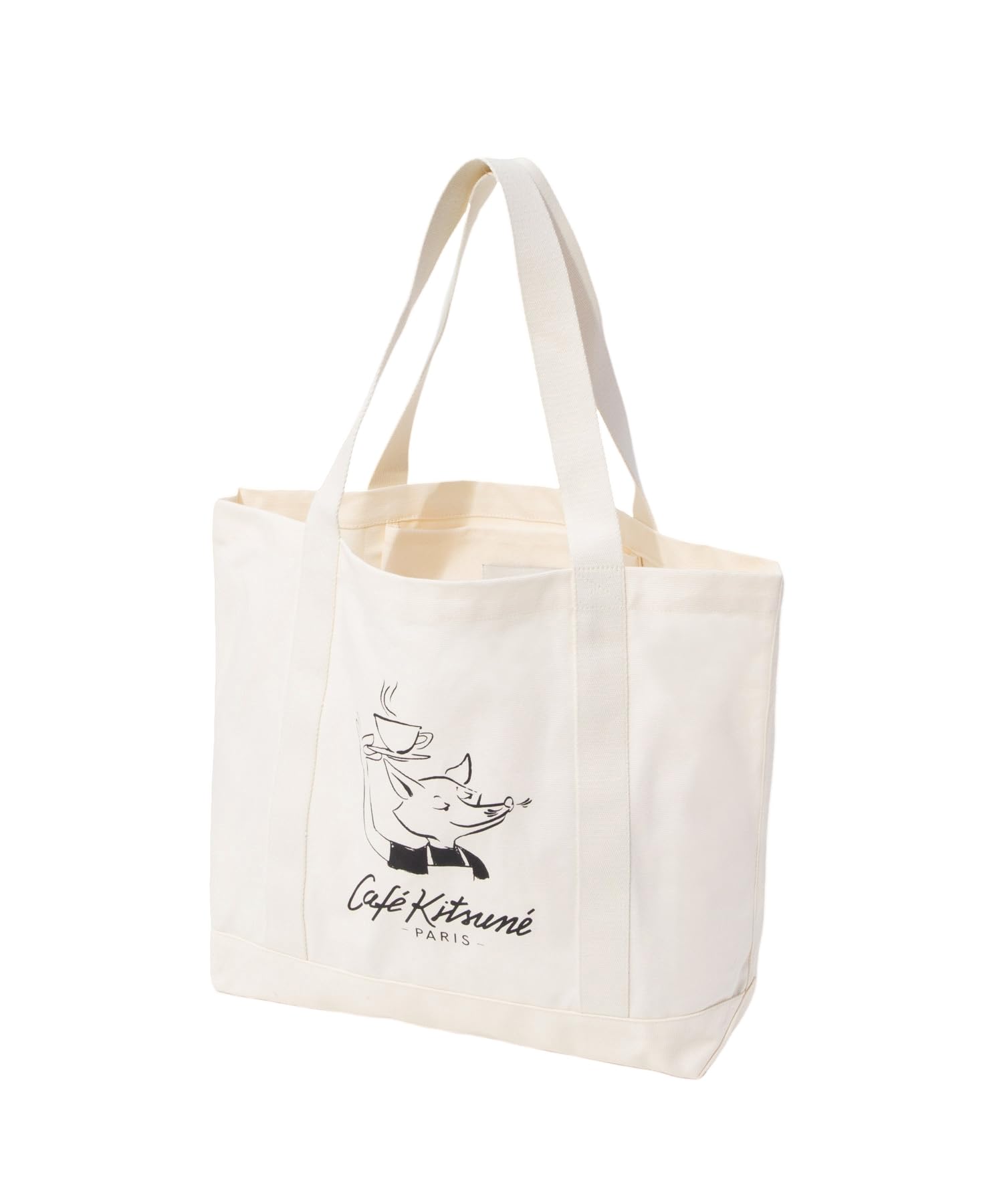 Сумка-тоут Maison Kitsuné CKMU05101WW9001 CAFE KITSUNE BARISTA FOX TOTE BAG TAPIOCA [Б/у]