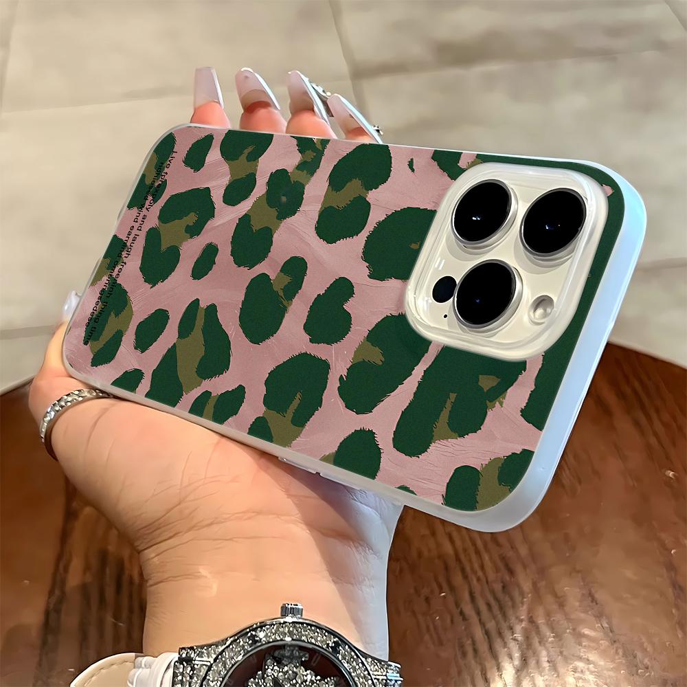 

Green Leopard Print Foundation Phone Case For IPhone 17 Air 16 15 Plus 15 14 13 12 11 Pro Max Anti-Drop Cover Fundas iphone 11 Pro