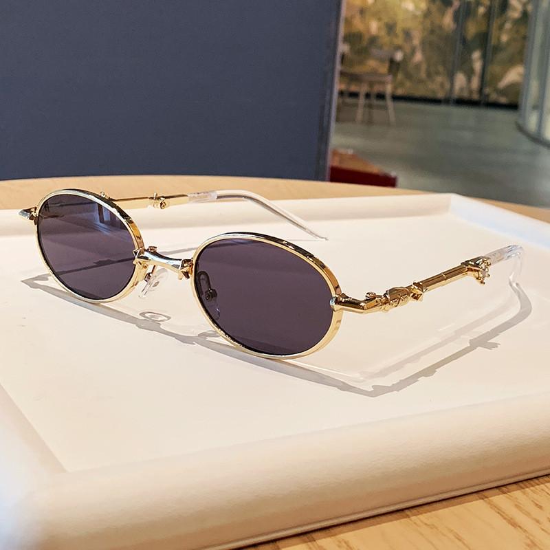 Fashion Oval Frame Sun Protection Glasses With Uv400 For Casual Women