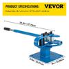 YP-9 Manual Bench Top Compact Bender Pipe Bending Machine 7 Dies 1-3inch Metal Fabrication Tube Rod Pipe Bender 44ft Mount Powdercoat Telescoping