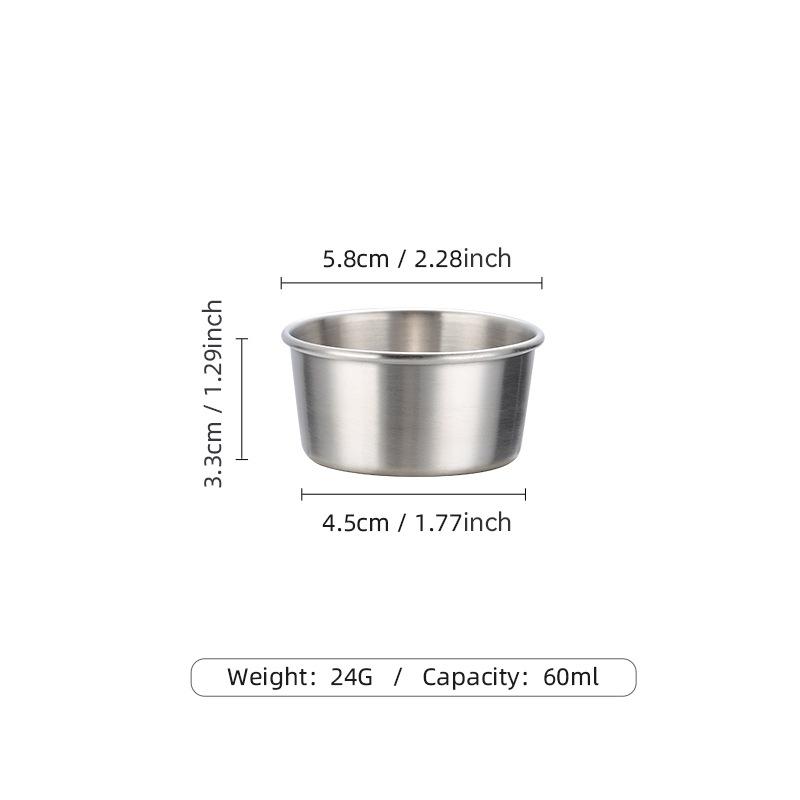 Stainless Steel Silver Sauce Dishes Appetizer Seasoning Tray French Fries Ketchup Cup Hot Pot Dipping Bowl Specialty Tableware