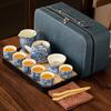 Flowering Huang Ru Kung Fu tea set, household ceramic opening film can raise a whole set of tea trays, light luxury brewing teapot as a gift