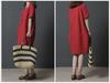 Korean Loose Plus Size Women's Casual Cotton Linen Short-Sleeve Dress