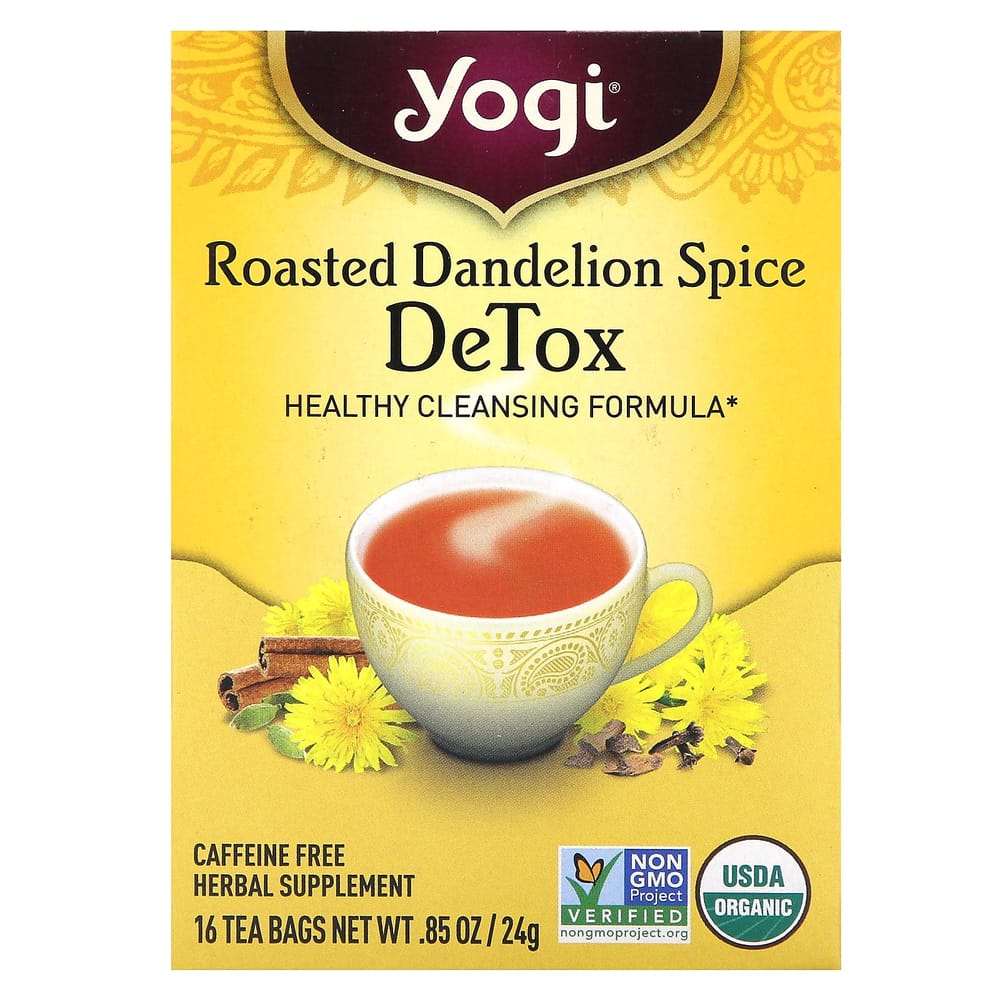 Yogi Tea Detox Roasted Dandelion Spice Caffeine-Free Tea Bags, 16 Count, 24g (0.85oz)