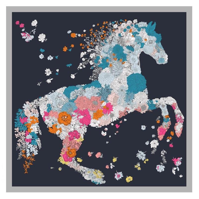 POBING Twill Silk Square Scarf Animals Print Women Scarves&Wrap Giraffe Neckerchief Spanish Foulards cachecol Large Bandana