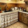 Bandeau à carreaux Rideaux Rideau floral, Bandeau de fenêtre style ferme, 1 panneau, Léger pour cuisine Rideau filtrant avec tunnel pour tringle Salle à manger Chambre à coucher