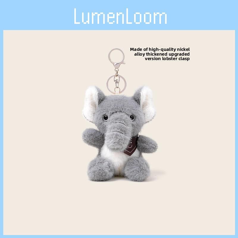 Plush Elephant Keychain With Scarf Cartoon Soft Toy Keyring For Kids Gift
