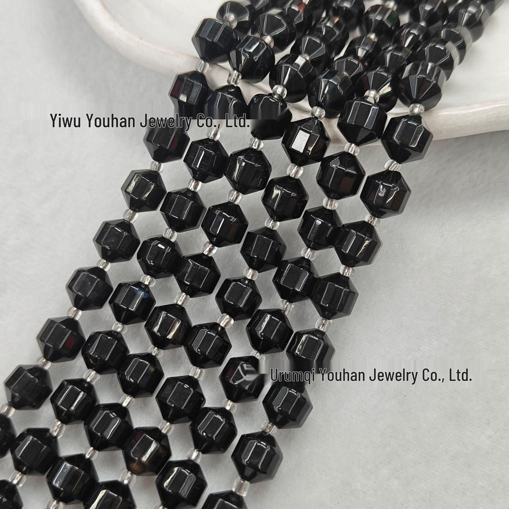 Lulutong Facettierte Natürliche Tigerauge-Achatperlen Armband Halskette