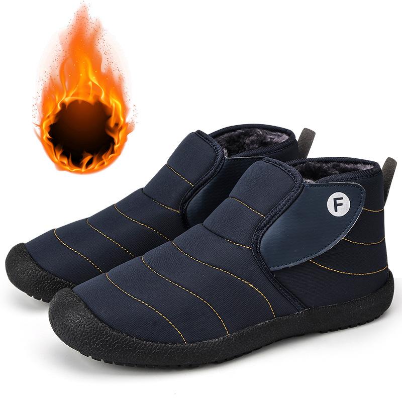 Neue Herbst und Winter Herren Warme Stiefel Plus Fleece Kurze Stiefel Verdickte Flache Sohle Paar Warme Stiefel