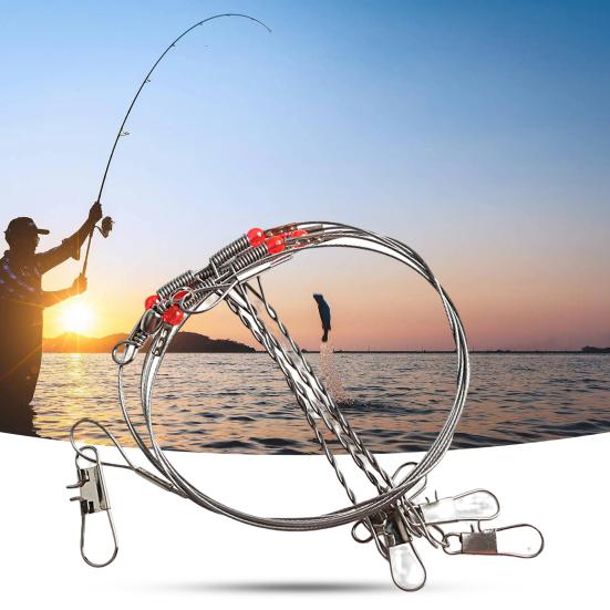 Fishing Rig Non-Deformed Strong Pull Sea Fishing Stainless Steel Fishing Tackle Accessories Wire Trace Leader Rig for Outdoor
