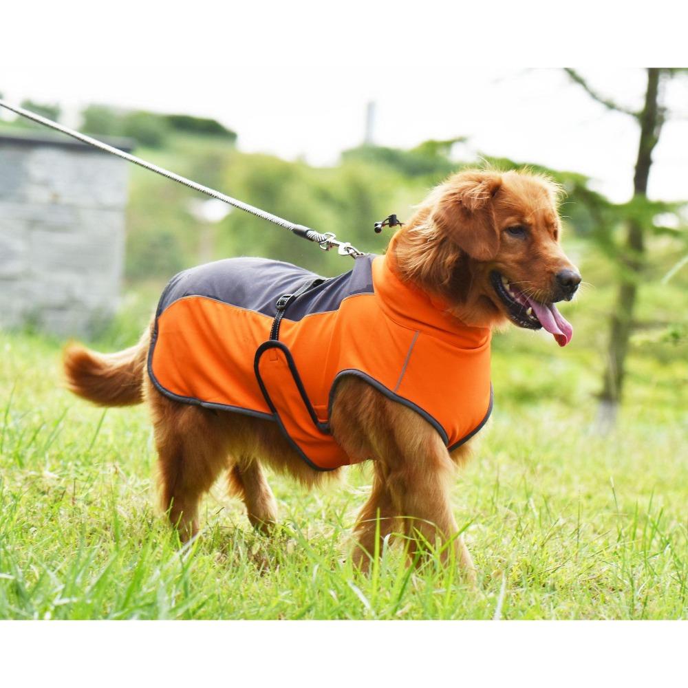 

Outdoor Reflective Big Dog Clothes Dog Vest Large Dog Pet Clothes Jacket Golden Labrador Dog Cotton Coat S оранжевый