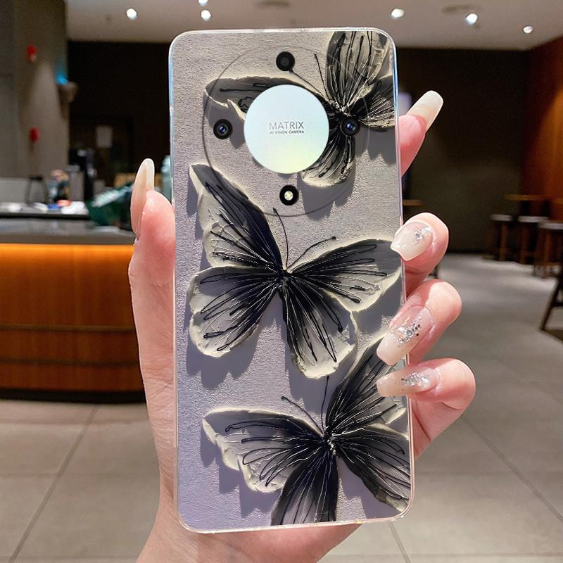 For Honor X50 5G Case Luxury Flower Painted Cover Clear Soft Silicone Phone Case For Honor X 40 50 X40 X50 5G Back Covers Bumper