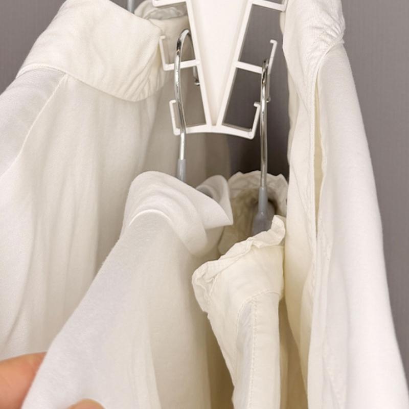 White Plastic Angled Hanger Holder for Closet Storage, Double Sided Rack for Scarves Belts and Daily Closet Rod Use