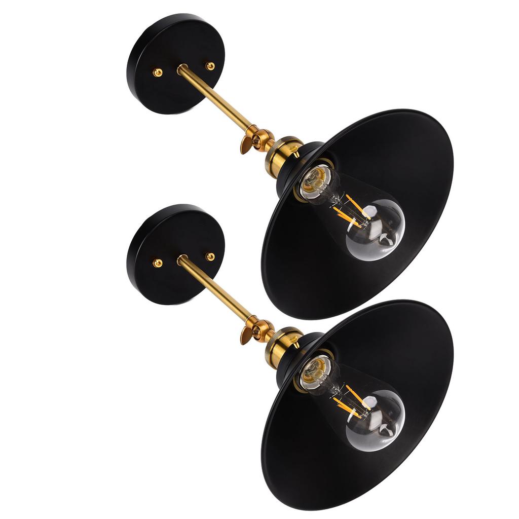 2 Set Vintage Wall Sconces E26/E27 Industrial Antique Swing Arm Wall Lights with Bulb AC