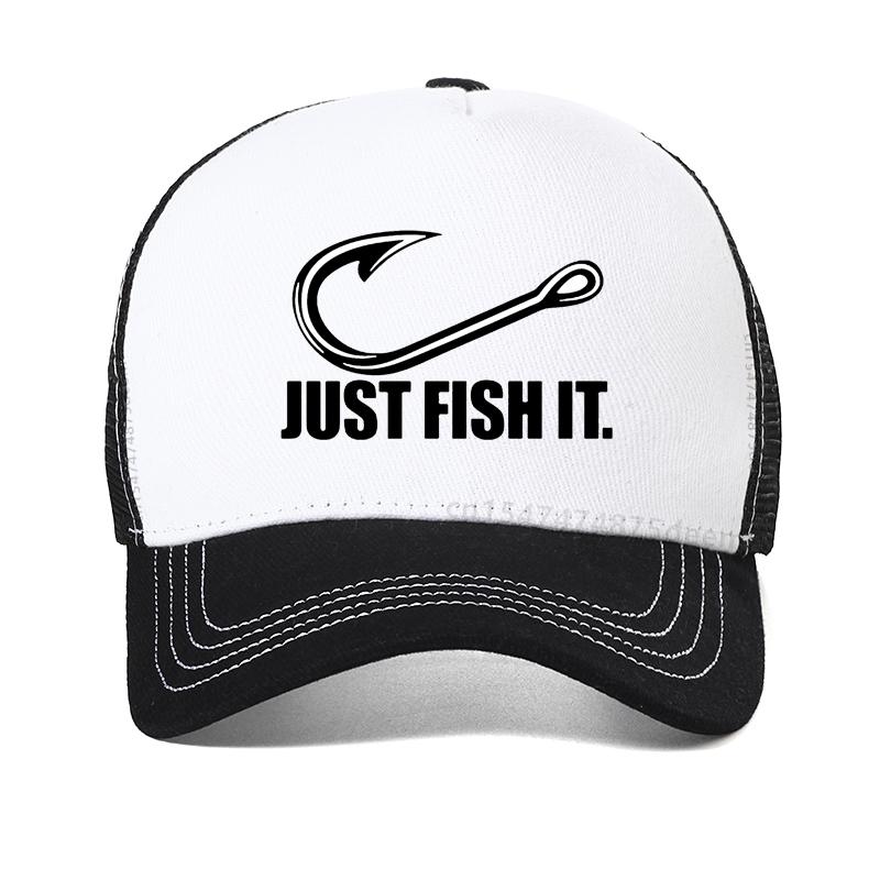 New men Fishing Cap letter print Just Fish It  baseball cap Summer cool Trend Cap New Youth Joker Mesh Breathable hat