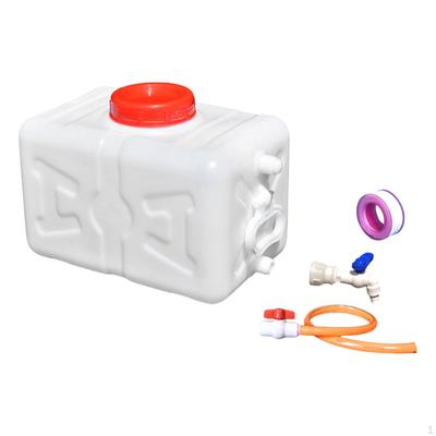 Camping Water Container with Spigot and Hose, Versatile Food Grade, Horizontal Storage Bucket for