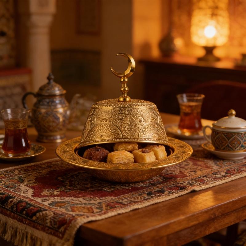 Premium Arabic Style Metal Fruit Tray Durable Alloy Construction Decorative Middle Eastern Bowl For Entertaining Guests