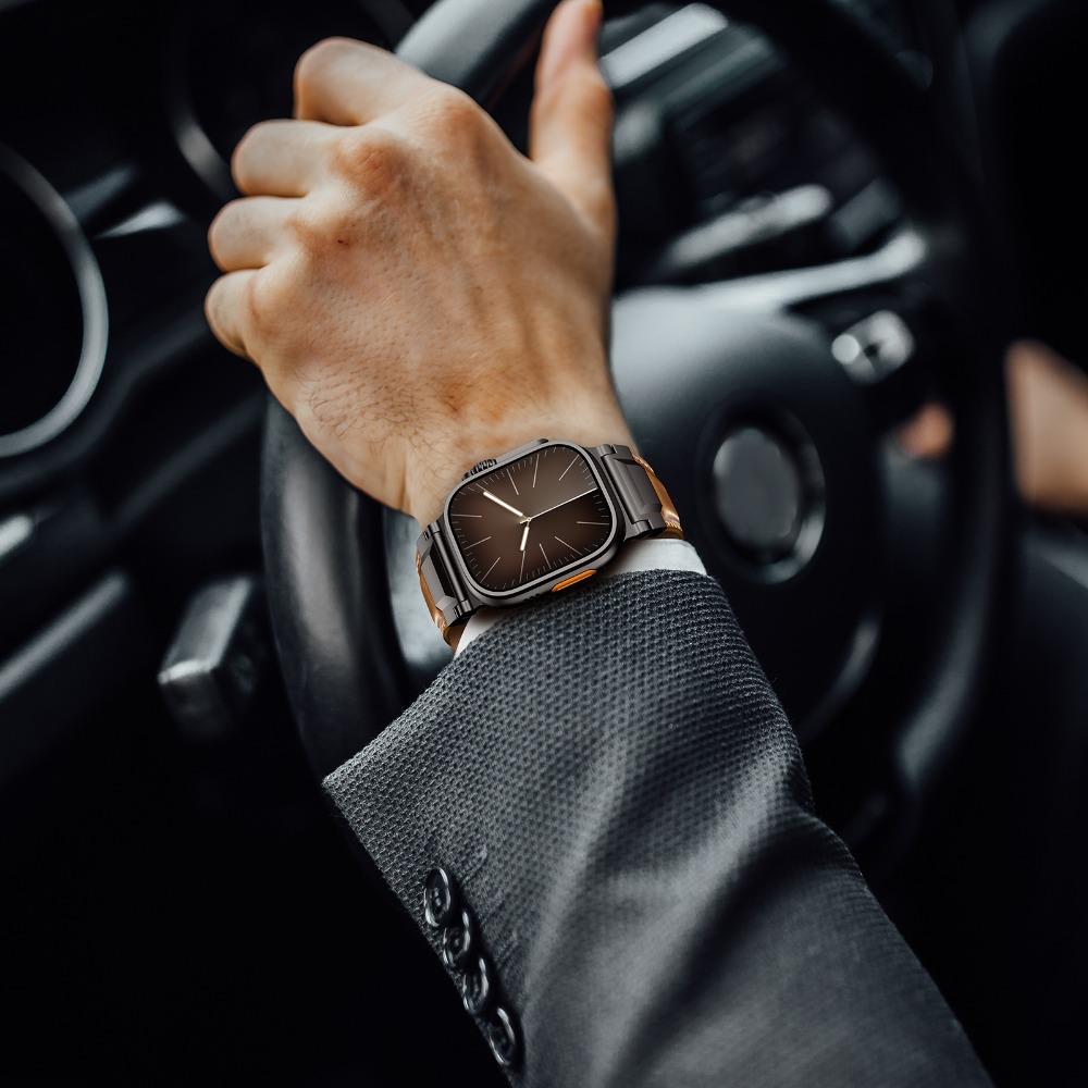 Elegant Leather Band for Apple Watch Ultra 3 2 49mm Series 11 10 46mm Men Business Straps for Iwatch 9 8 7 6 5 4 Se 3 44mm 45mm