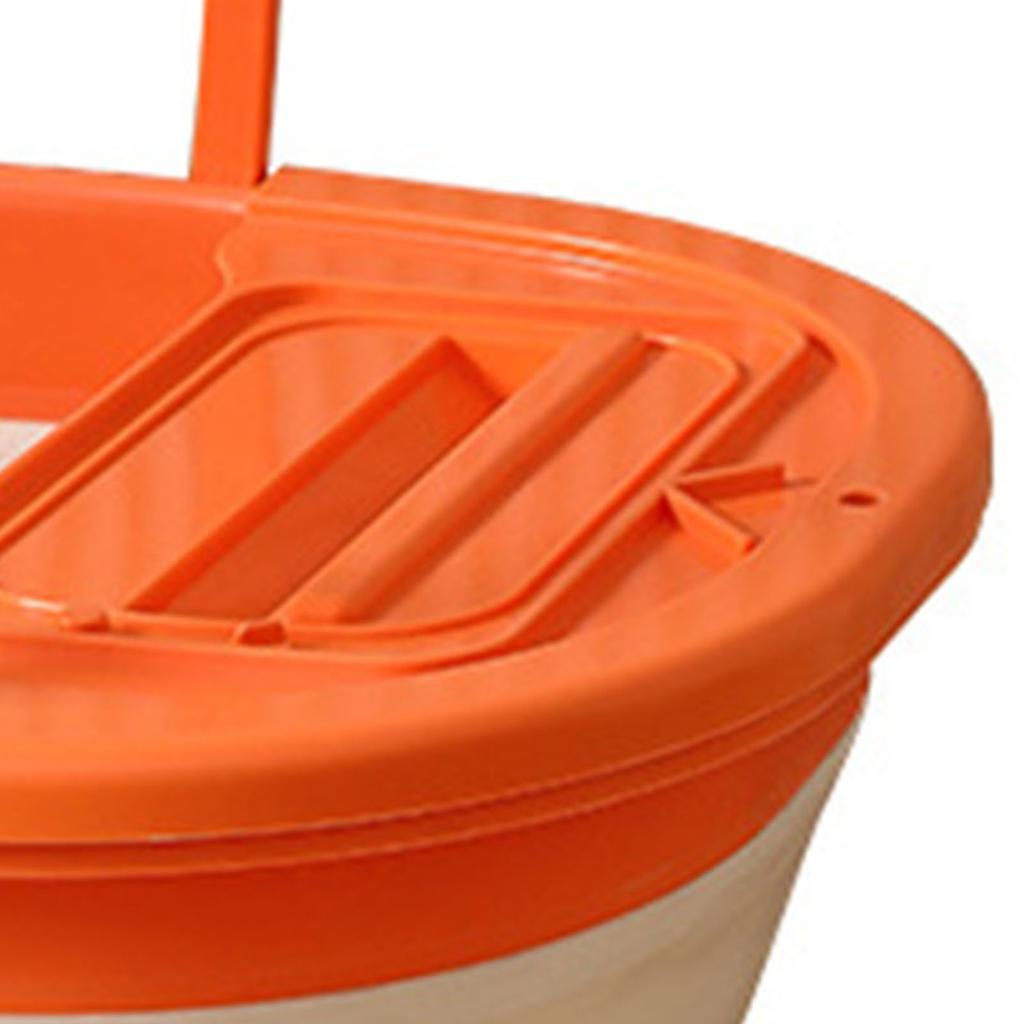 Banheira de Pedicure Dobrável Bacia Espessa para Escalda-pés com Pontos de Massagem para Casa Apartamento Dormitório Laranja Branco