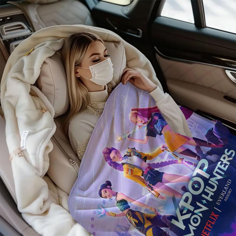 K-Pop-Dämonenjäger Decke Heißer Anime Flanell Überwurfdecke Winter Warme Decke für Wohnzimmer Sofa Bettbezug Fan Geschenk Decke