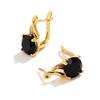 Trendy New Natural Black Spinel 925 Sterling Silver Stunning Clasp Earring for Women Party Fashion Fine Jewelry Gift