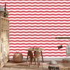 Striped Wallpaper White, Coral and Red for Living Room and Bedroom 50x1000