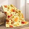 2026 New Arrivals Soft Flannel Throw Blanket with Autumn Maple Leaf And Pine Cone Print Cozy All-Season Multi-Use for Sofa Office