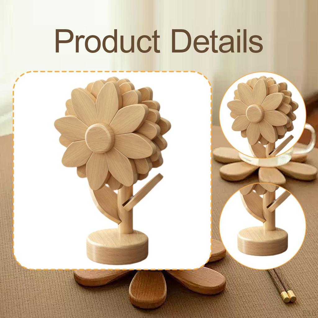 3 Pieces Wood Coaster Table Protection Creative Pot Holder Nonslip Mat Insulation