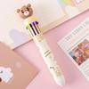 Little Bear 10-Color Press-Type Ballpoint Pen for Students and Journaling