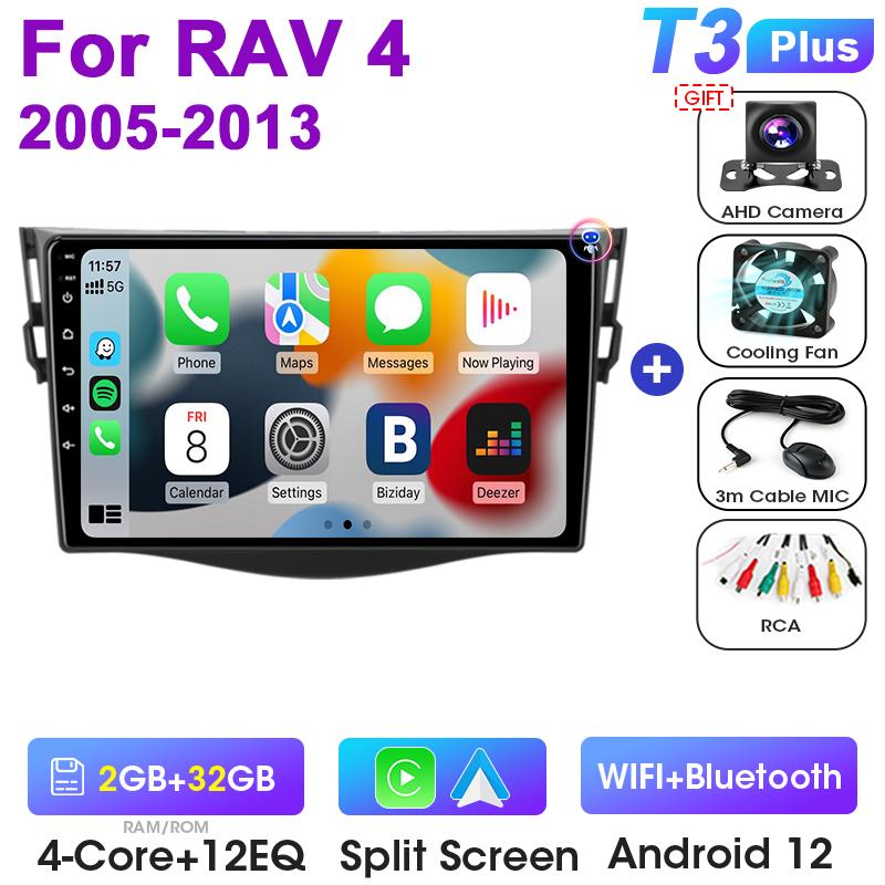 2 Din Android 12 Car Radio For Toyota RAV4 Rav 4 2005-2013 Multimedia Video Player GPS 4G Carplay Auto Stereo RDS IPS Head Unit
