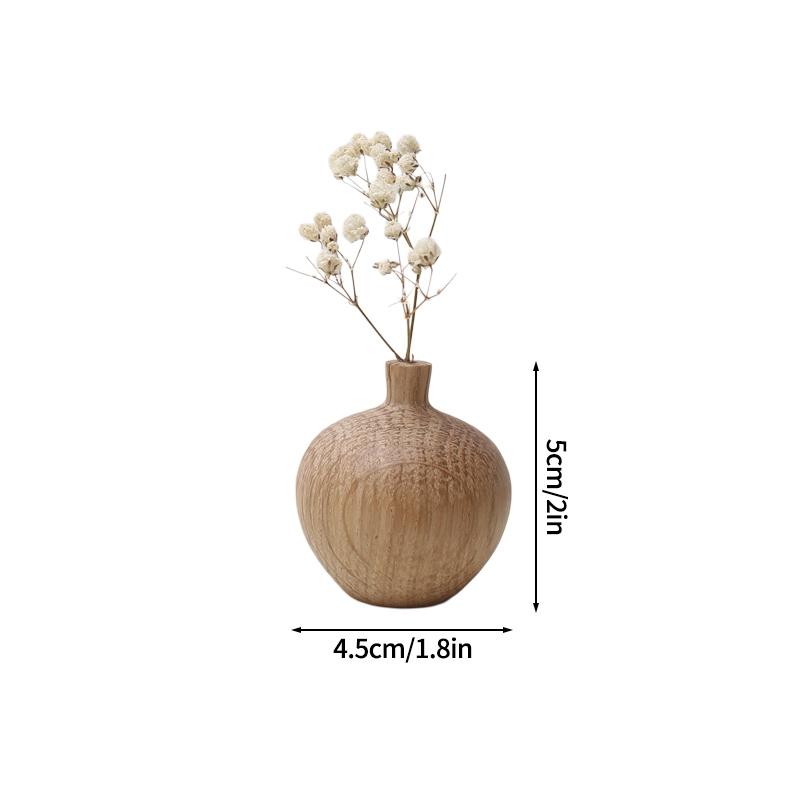 Wooden Flower Vases Wood Vase For Flowers Office Desk Accessories Room Decor Home Desktop Ornament