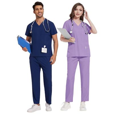 2025 New Hospital Medical Scrub Suits Uniform Women Men Scrubs Set Beauty Work Clothes Nurse Accessories Dental Surgery Suit