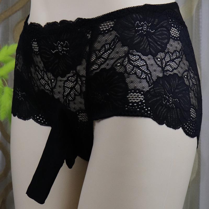 Sexy Men'S Underwear Ultra-Thin Lace Transparent Panties Sissy Pouch Sheath Lingerie See Through Briefs Gays Imitates Underpants