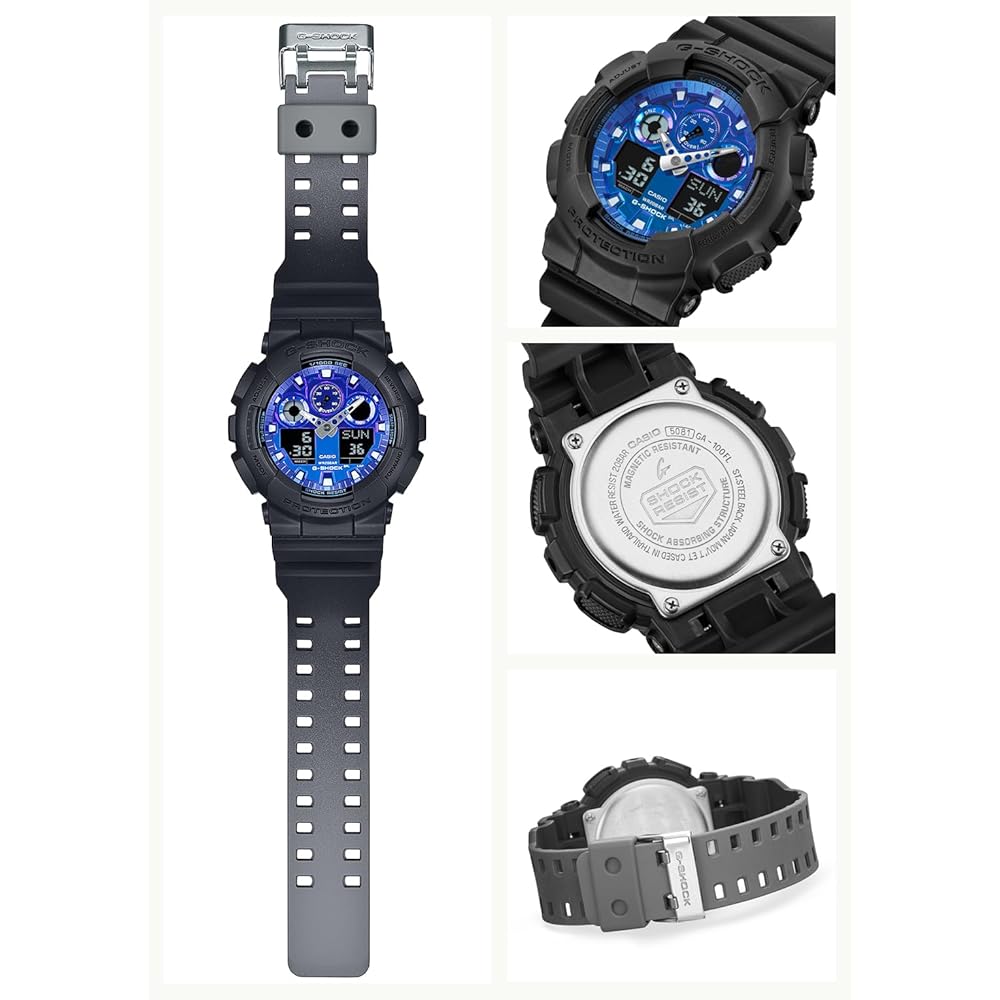 Casio G-Shock GA-100FL-1AJF Men's Watch Black Flame Inside Series 200m Water Resistant