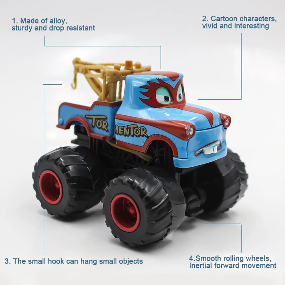 Cars Toy Monster Truck Tormentor Mater Frightening McMean Lightning McQueen I-Screamer Rastacarian Wrestler Model Toy Car